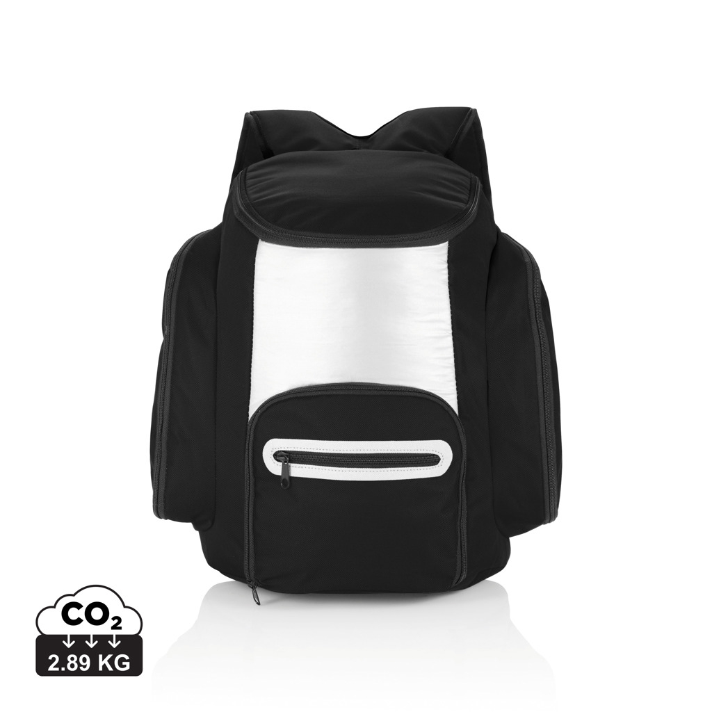 Sac à dos isotherme personnalisé - Multiples compartiments Noir et Argent